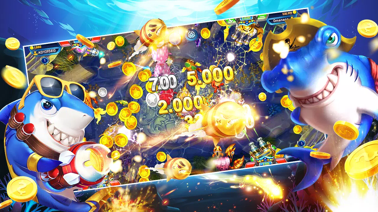หน้าจอเกมยิงปลาบรรยากาศใต้น้ำของ bk8